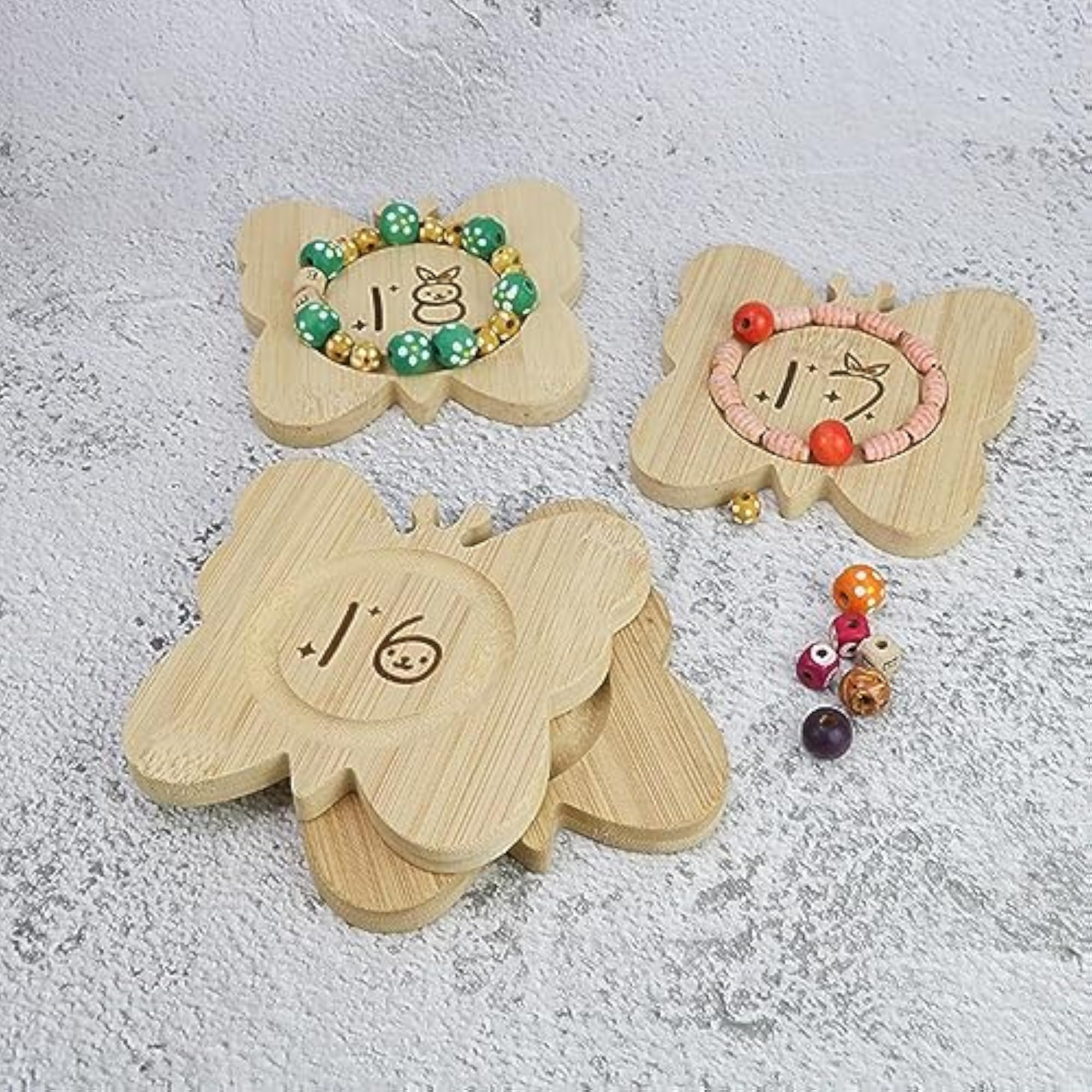 Wooden Bead Pendant Showcase Bracelet Holder