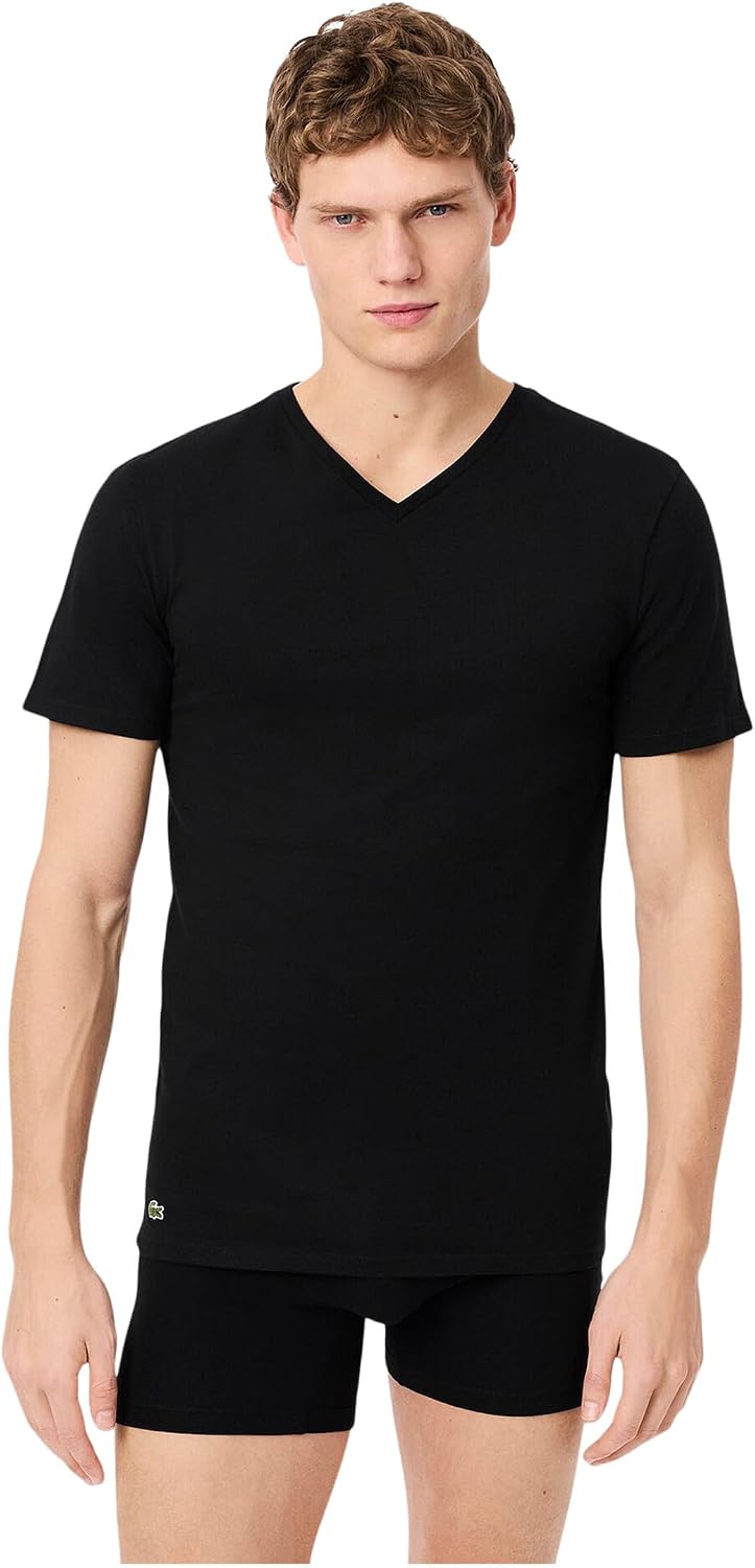 Lacoste 100% Cotton Slim Fit V-Neck T-Shirt 3-Pack