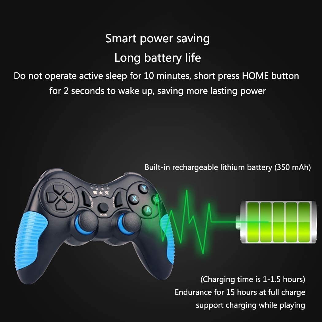 Przenośny kontroler do gier, bezprzewodowa gamepad Bluetooth, joystick do gier nadaje się do telefonu z systemem Android/iOS / TV Box/PC, dla najpopularniejszych uchwytów do gier