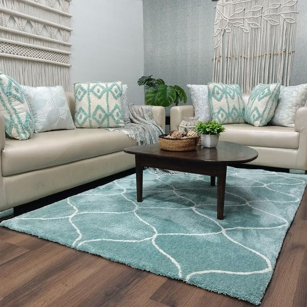 Image of Shaggy Rugs and Carpet and Mats for Hall and Drawing Room 7x7 Round M-4