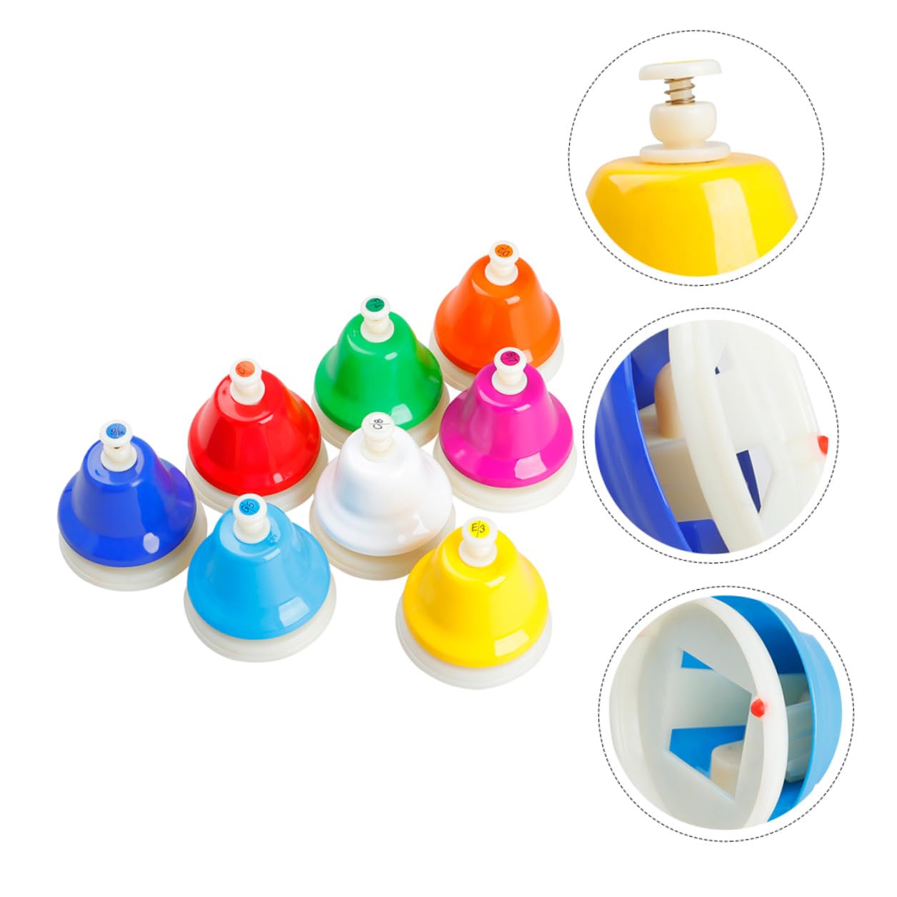 Campana Rítmica de Mano de Metal de 8 Notas, Acero Inoxidable, 1 Juego | Juguete Educativo para Niños, Juguete de Instrumento Musical, Decoracion Colegio