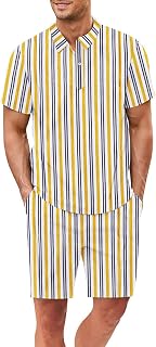 rtdgcv Tracksuit 128 Men's 2-Piece Shirt Sets Short Sleeve Casual Button Down Tracksuit Summer Sweatsuits Fashion Beach Outfits Jogging Set