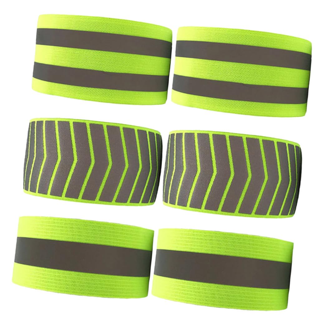 18stücke Reflektierende Sicherheitsarmbänder Fluoreszierende Armbänder Für Nachtaktivitäten Laufen Und Wandern Grün Elastische wasserdichte Armreifen Für Optimale