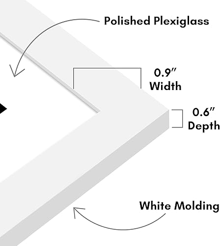 Vista 487 de Americanflat Portarretratos de 8 x 12 pulgadas con plexiglás pulido, juego de 2 portarretratos de 6 x 8 pulgadas con paspartú o para fotos de 8 x 12