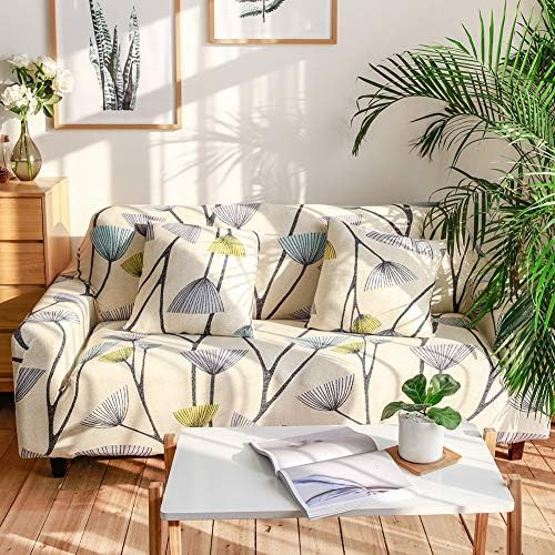 Ihoming Printed Stretch Sofa Slipcover Loveseat Slipcover Couch Slipcover with 2 Free Pillow Covers, 2/3/4/ Seat Sofa Covers(Loveseat, Lantern Flower)