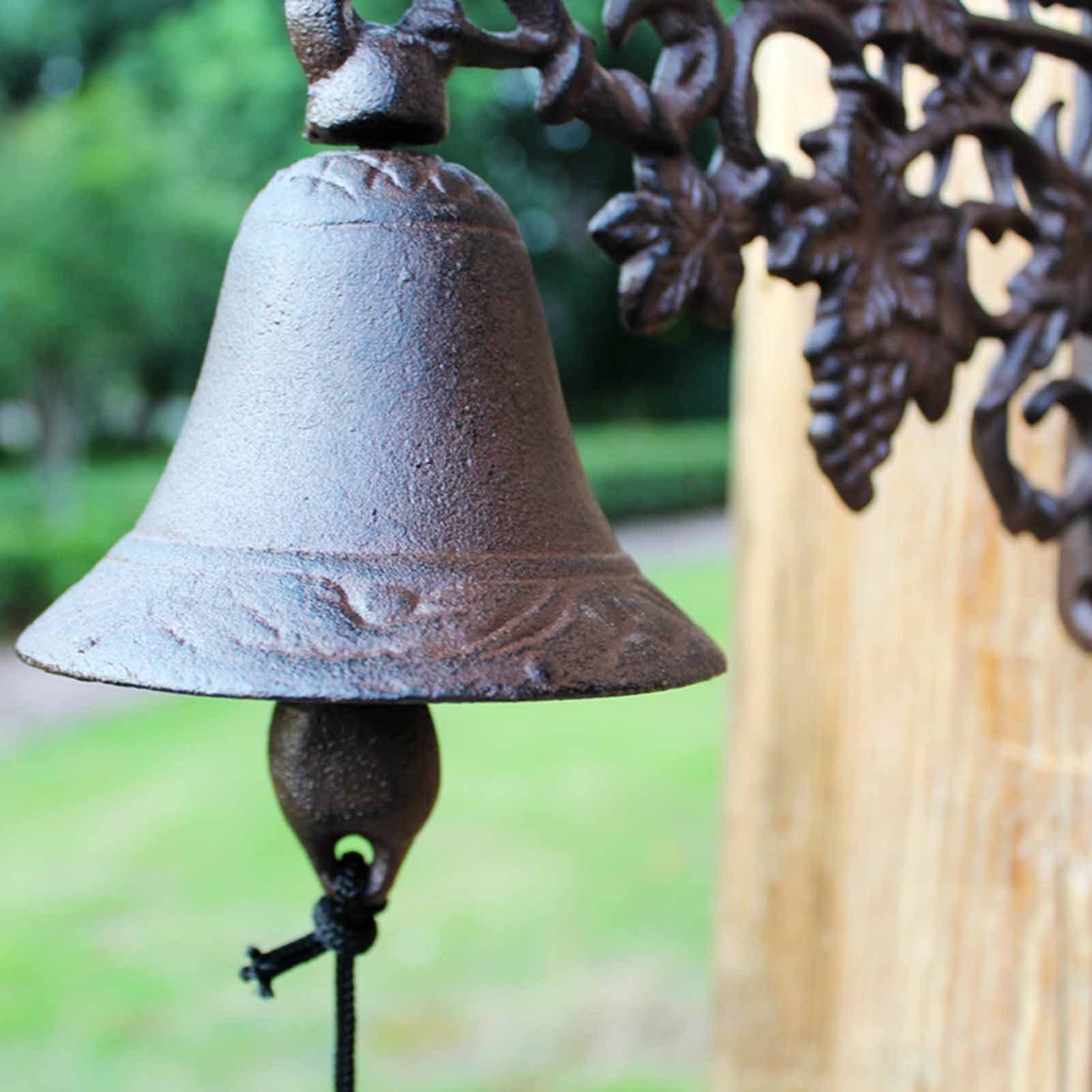Campanella per Porta in Ghisa Campanello Per Porta In Ghisa Da Appendere Alla Parete - Campanello Per Porta Che Suona Manualmente In Fattoria, Campane Sospese Di Grandi Dimensioni Per Ristorante/ Cort