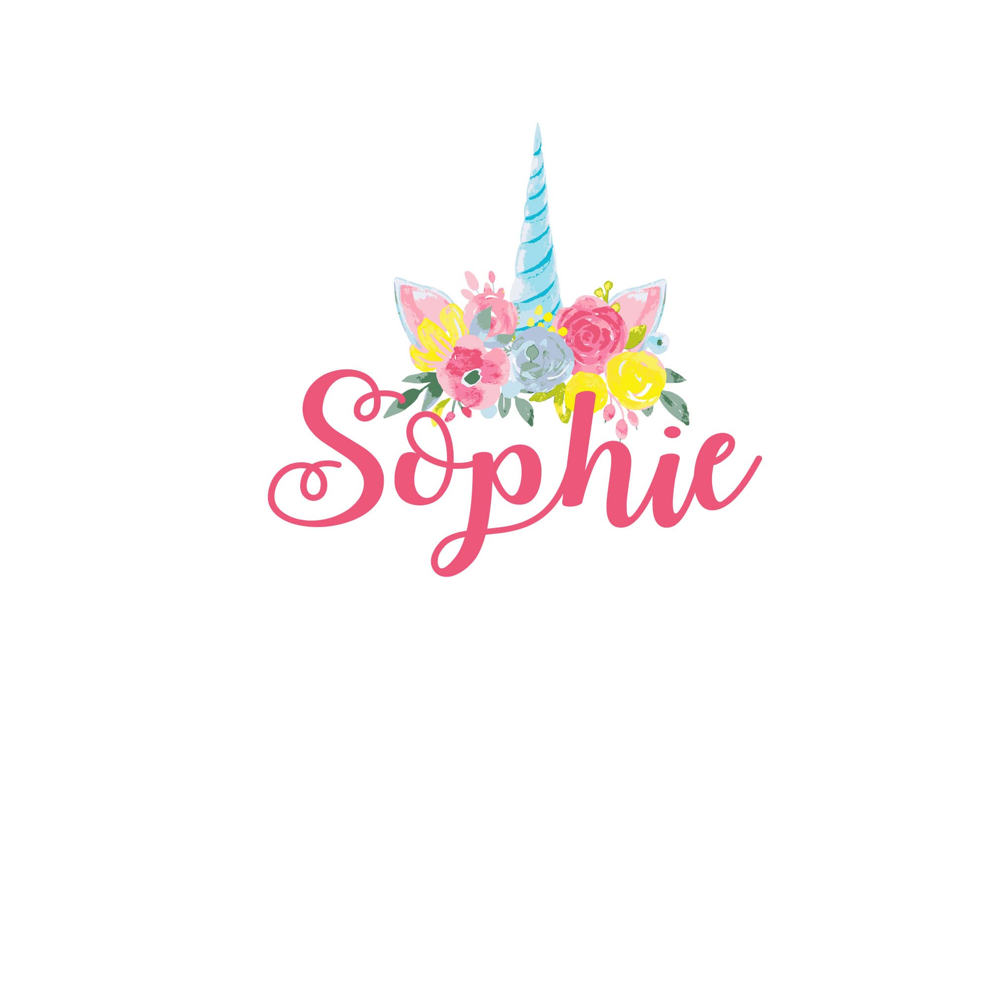 personalised name wall stickers for girls name wall stickers for girls unicorn Custom name wall decal (45cm X 45cm)