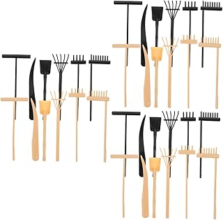 BESTOYARD Zen Garden Sand Zen Sand Garden 3 Sets Zen Sand Table Rake Desktop Meditation Rakes Table Office Relaxation Meditation Sand Tools Sand Tray Miniatures Rake
