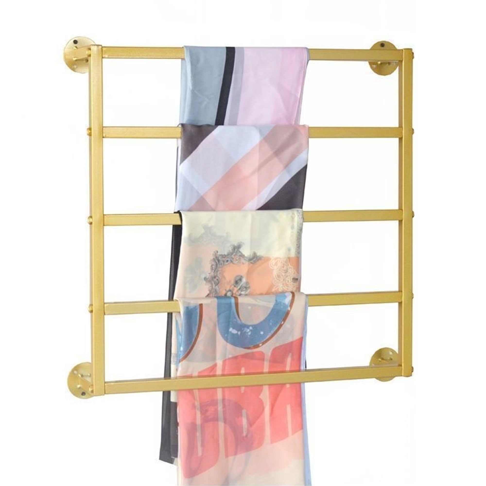 Organizador de bufandas de pared de 80x60 cm, colgar chales, pañuelos de seda y corbatas en metal