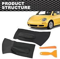 Vista 9 de Cubierta de cuero para tarjeta de inserción de panel de puerta, compatible con VW Beetle 1998-2010, 2 unidades, color negro