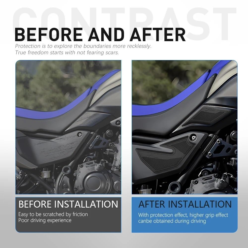 Copriserbatoio moto Per protezione serbatoio TENERE 700 2025 | Adesivo per moto Decalcomania per serbatoio con impugnatura per ginocchio a gas(Left and Right)