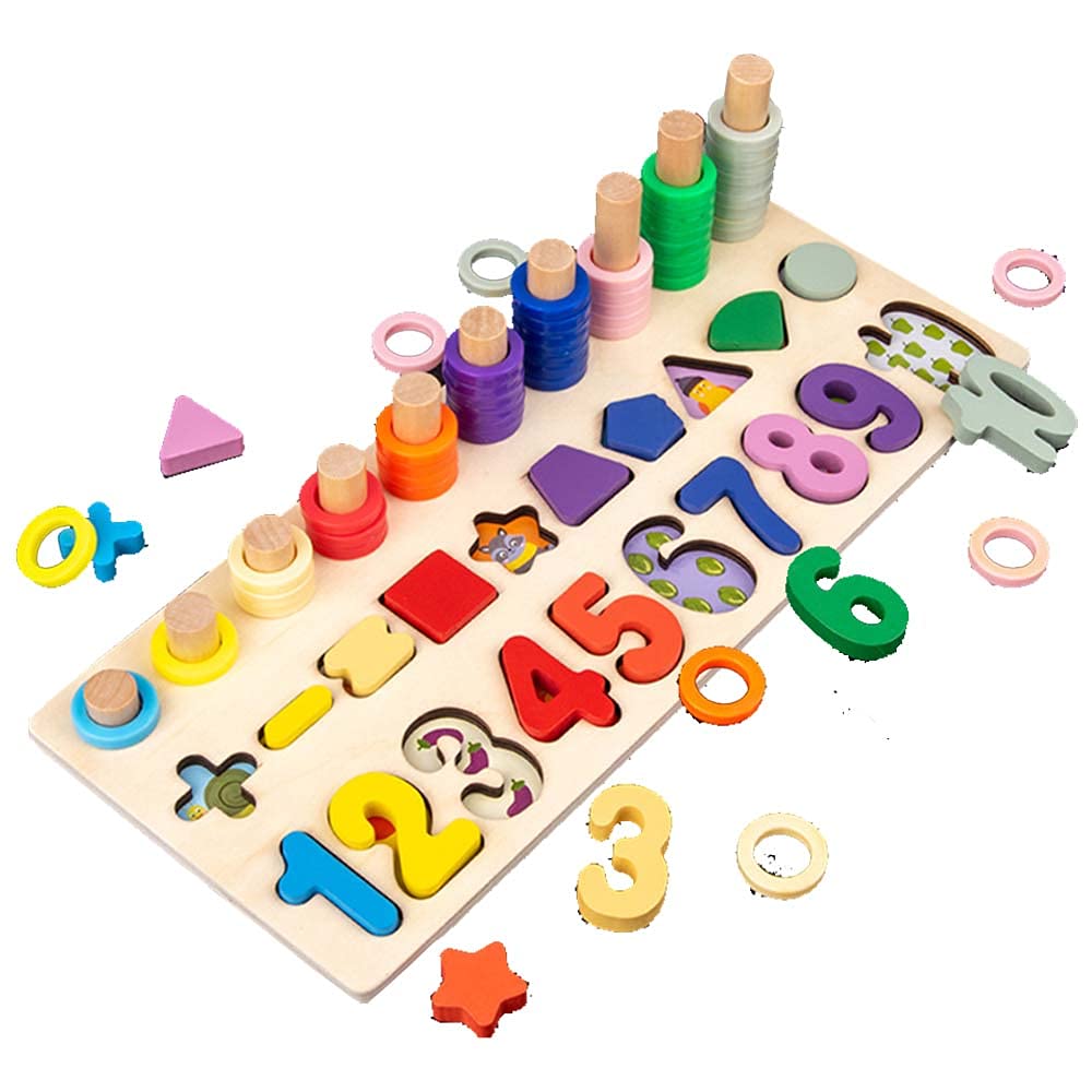 Univocean 3 In 1 Math Counting Shape Matching Blocks-Educational Toys For Children & Kids Preschool Math Board|Multicolor (B0968JJQR6) Amazon Price History, Amazon Price Tracker