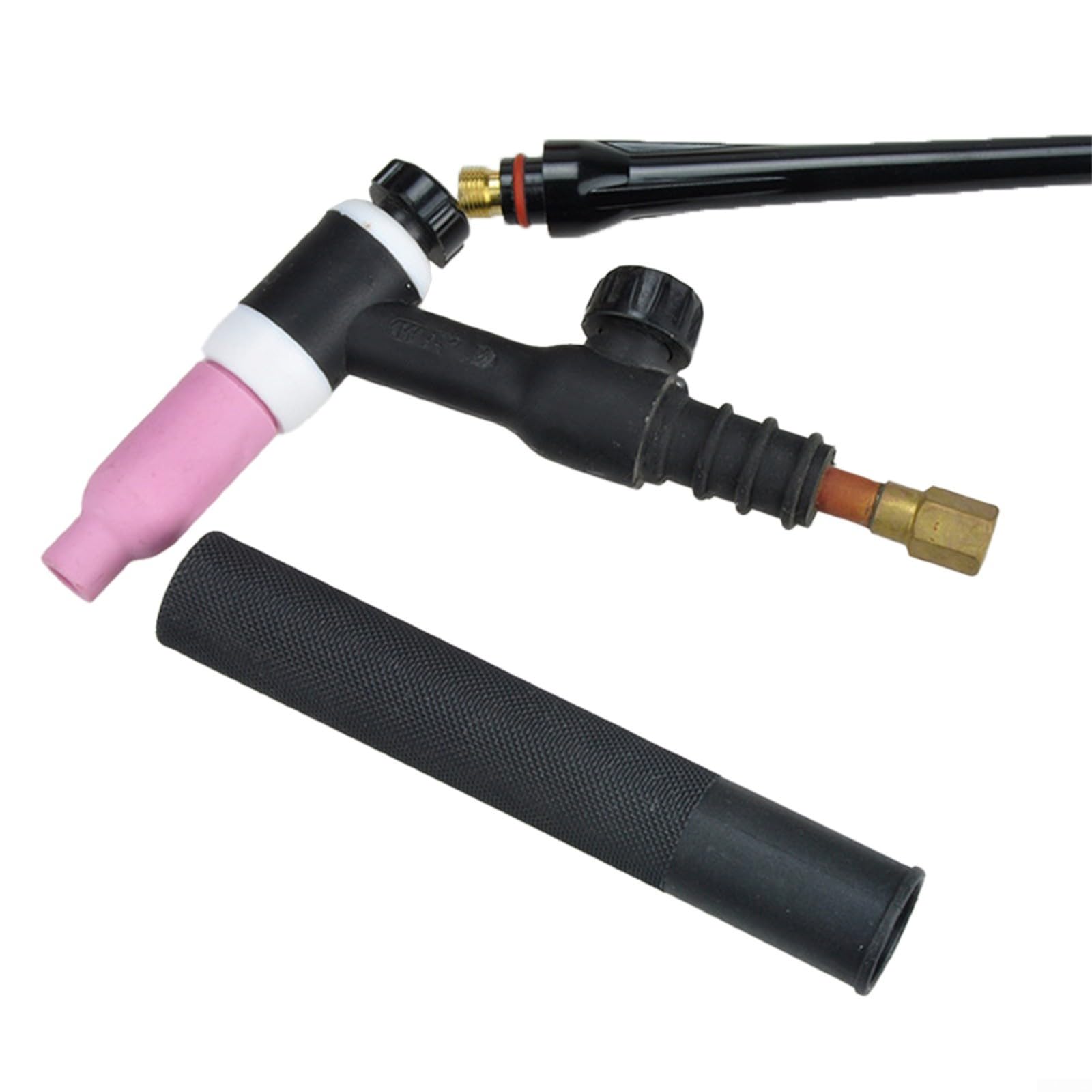 Antorcha de soldadura TIG WP-17V Válvula de gas Cable de 4 m 200 A Boquillas de cerámica de cabeza de latón de doble tamaño Mangas de sujeción Lift-TIG Fácil encendido Tapa larga para