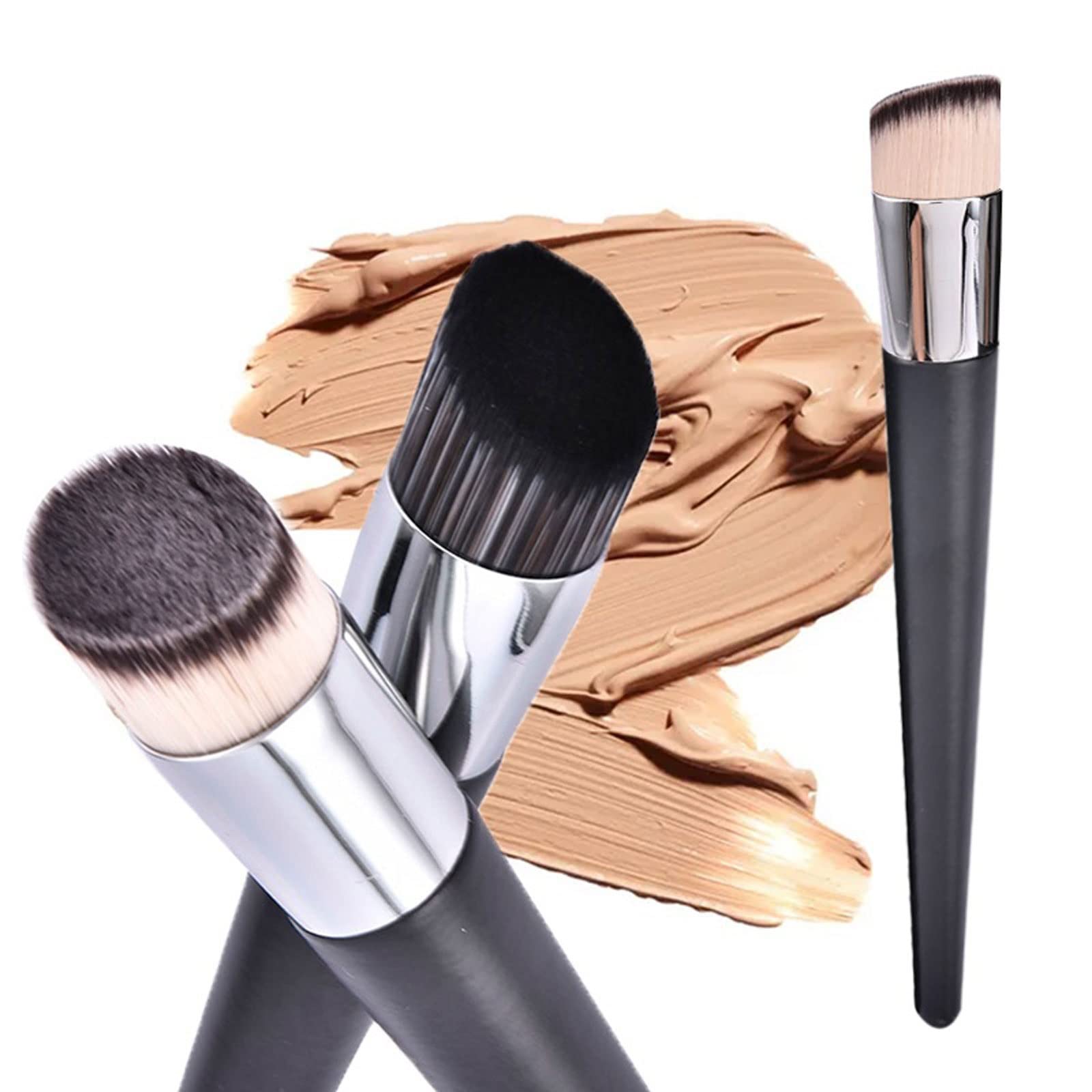 1 brocha profesional oblicua para base de maquillaje en polvo, corrector, base líquida, brochas de maquillaje para rostro, herramientas de belleza y cosméticos