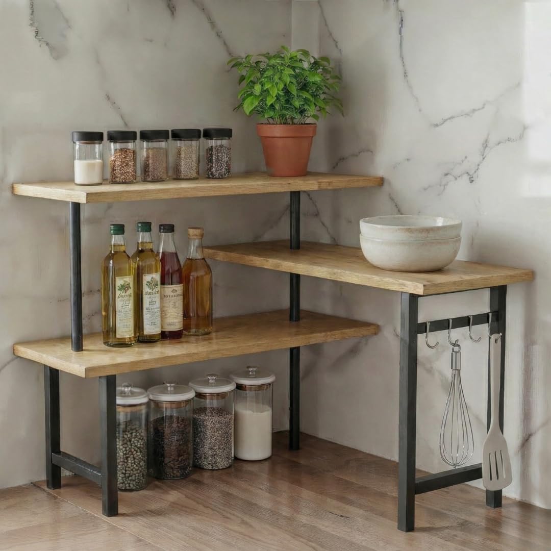 Tenovu Supply 3-Tier Bamboo Corner Shelf with Extended Top Tier – Kitchen Countertop Organizer, Corner Shelves for Small S... - Review, Price and Buying Guide