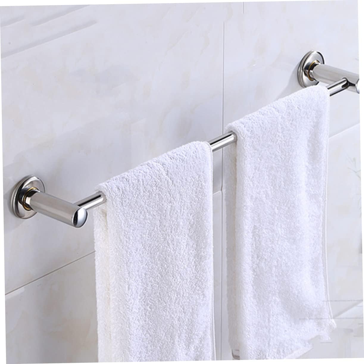 NUOBESTY 40CM Rustproof Stainless Steel Towel Rack Holder for Bathroom Wall-Mounted Towel Pole Single Bar for Hanging and