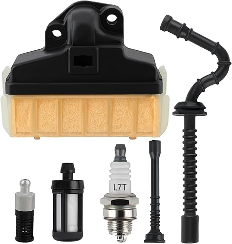 Carbhub 1123-120-1651 Filtro de aire Bujía Filtro de línea de combustible/aceite para motosierra STIHL 023 025 MS210 MS230 MS250 con filtro de