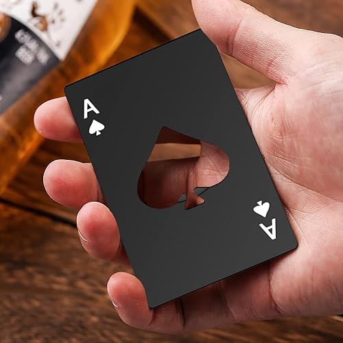 Miniatura 6 de Tarjeta de póquer plana de acero inoxidable, 2 unidades, abrebotellas de cerveza, tamaño portátil de la tarjeta de crédito, abrelatas para bar de