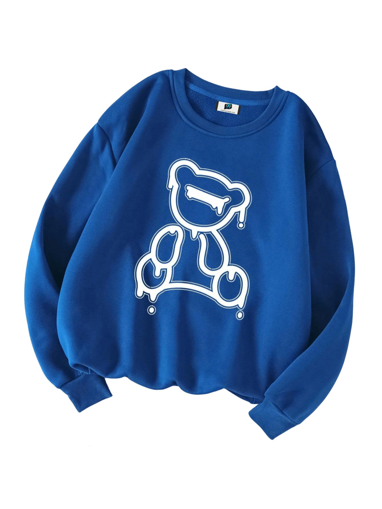 sxv style Qutie Bear’ Printed Cool Aesthetic Drop Shoulder Oversized Baggy Sweatshirt-picture-10