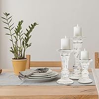 Vista 3 de Portavelas decorativo de madera hecho a mano, forma de sirena, columnas redondeadas, estilo campestre, ideal para regalo, boda, Navidad, fiesta