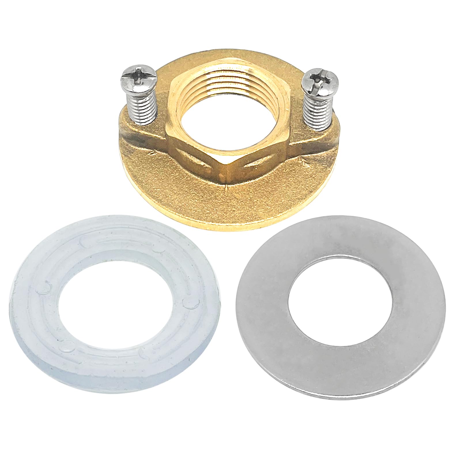 Kit fixation robinet G1/2 monotrou avec 3 pièces et écrou en laiton