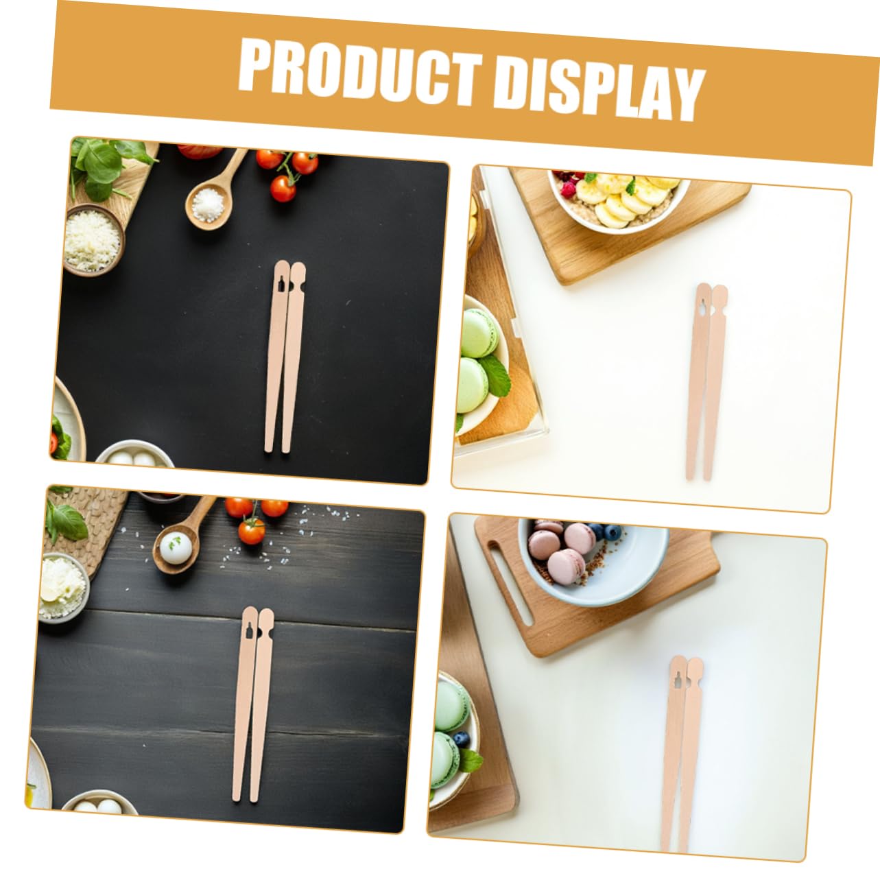 ULTECHNOVO 200pares Pinzas Para Alimentos Pinzas De Madera Para Pequeñas Para Aperitivos Para Postres y Repostería Utensilios De Cocina Para Principiantes