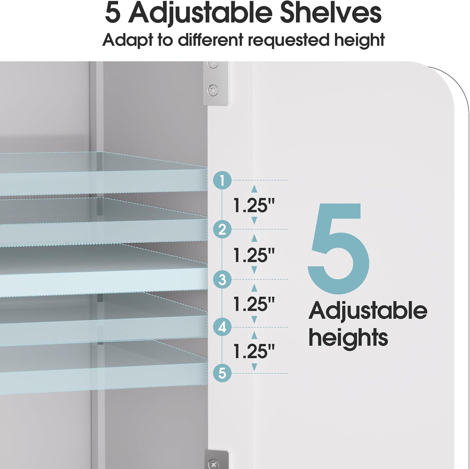 Onelike Small Bathroom Storage Cabinet, Freestanding Bathroom Floor Cabinet with 2 Doors and 2 Drawers, for Living Room, Kitchen, Hallway, Home Office, White