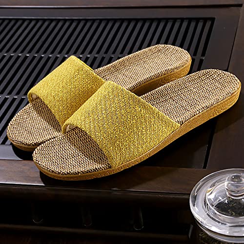 Linen summer non-slip indoor slippers Non-slip spa slippers Comfortable slippers2