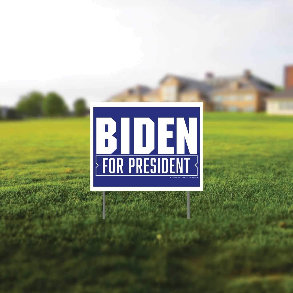 VictoryStore Joe Biden 2024 Bundle - Includes 11 Inch x 14 Inch Yard Sign with Stakes, Biden 2024 Can Cooler and Biden 2024 Decal