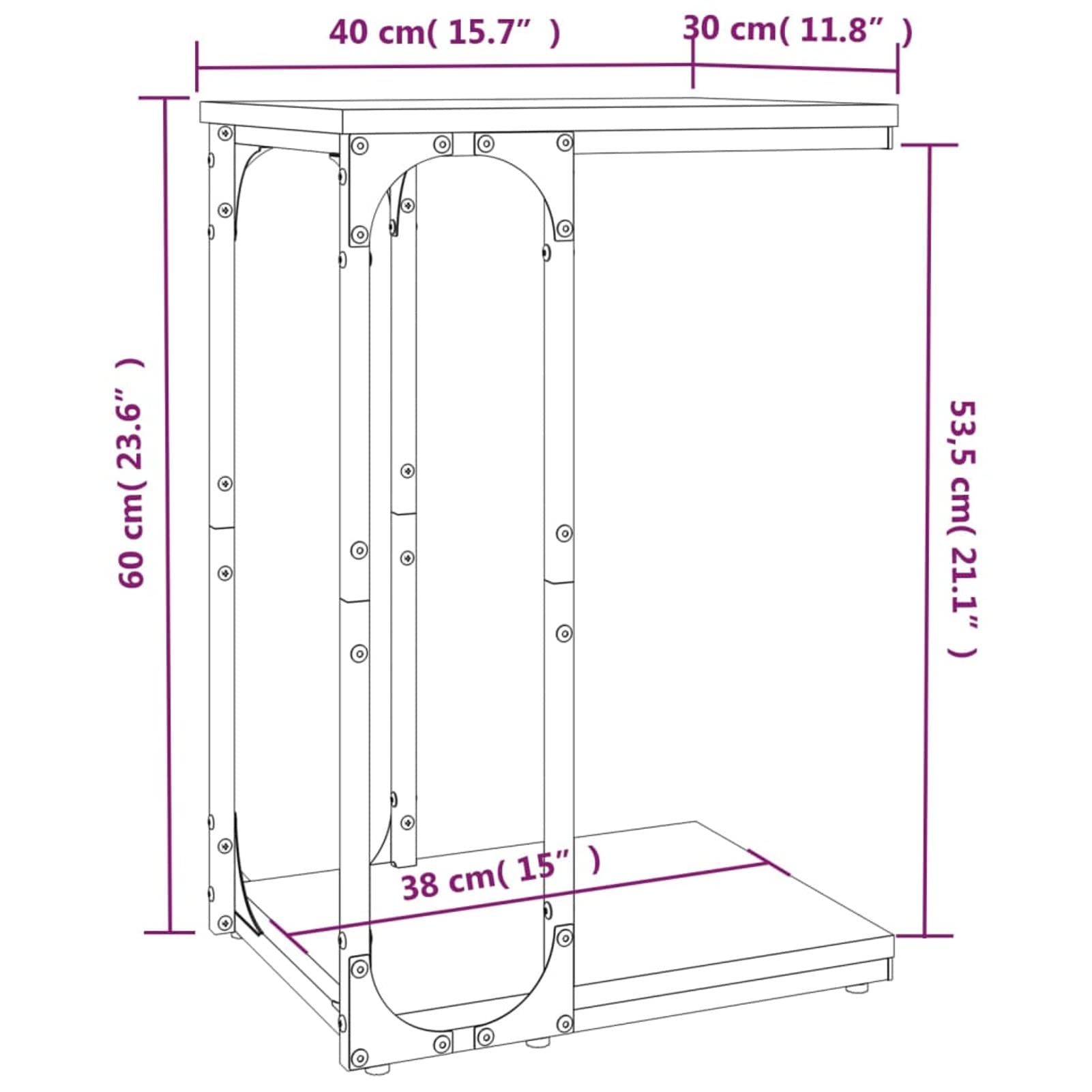825821 Tavolino Rovere Marrone 40x30x60 cm in Legno Multistrato Testata in Legno,Testata Letto Matrimoniale Muebles Dormitorio Spalliera Letto Testiere per Letto Matrimoniale