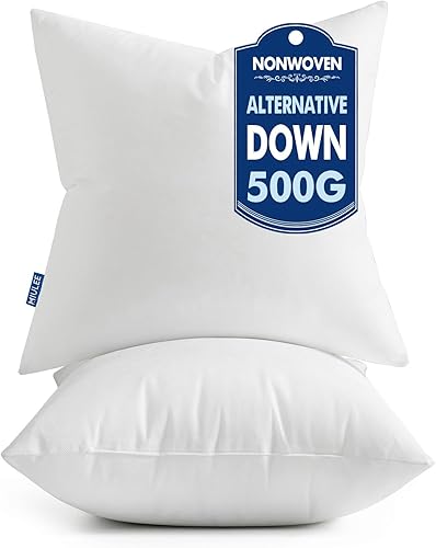 Miniatura 15 de MIULEE Juego de 2 insertos para almohada de 20x20 pulgadas, insertos para almohada 100% relleno virgen no tejido para sofá, sofá cama, sala de estar