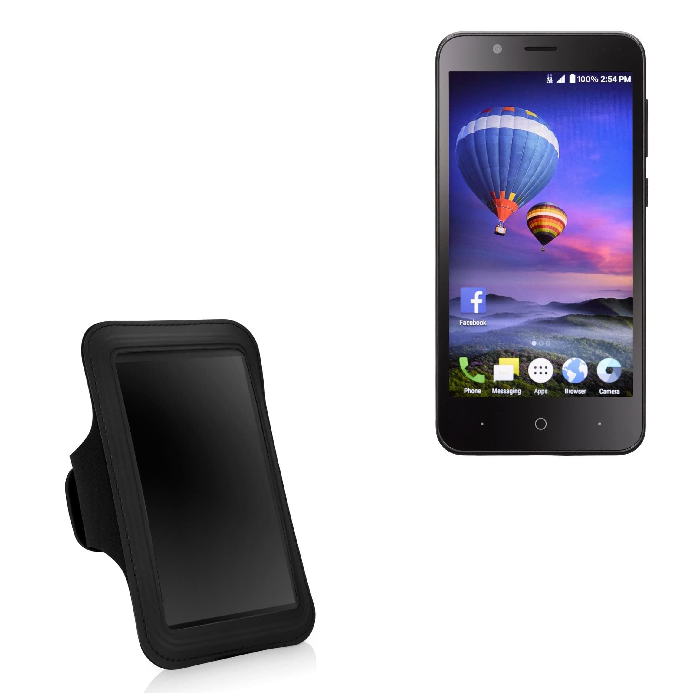 BoxWave Case Compatible with ZTE ZFive C - Sports Armband, Adjustable Armband for Workout and Running for ZTE ZFive C - Jet Black