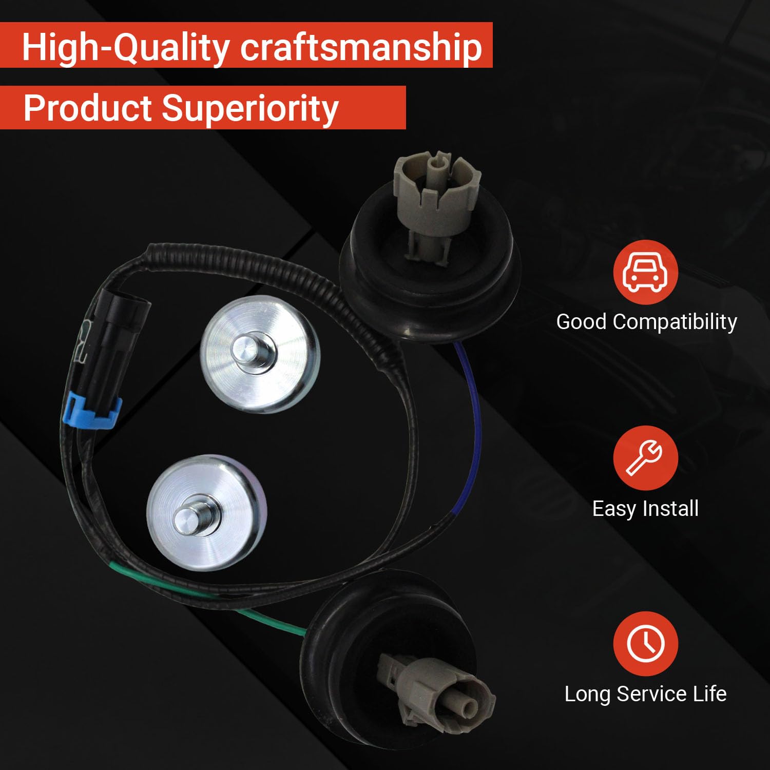Condition photo showing New/Like New for 12601822 knock sensor kit with wiring harness compatible with chevy silverado suburban tahoe avalanche gmc sierra yukon cadillac hummer replace 12589867 917-033