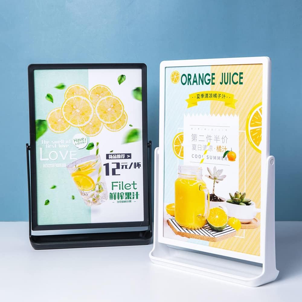 ABS Plastic Sign Holder, Menu Displays T Shape Sign Stand, Rotating Display Stand for Ads, Menu, Photos, Business Card (Black A5 148×210mm/ 5.83×8.27 inches) - Image 6