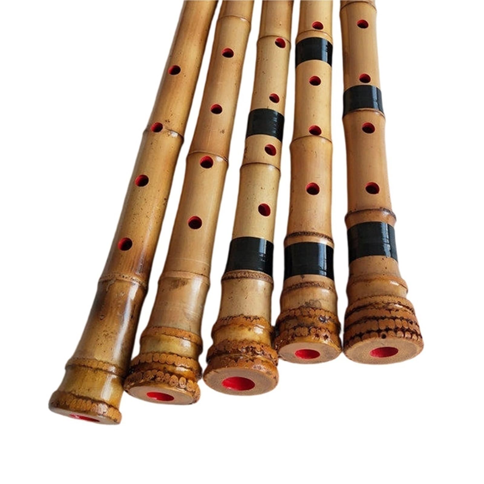 Bambusowy Flet Pięciootworowy Instrument Shakuhachi Ręcznie Robiony Tradycyjny Profesjonalny Łatwy Do Nauki Dla Początkujących(Pipe C is 2 feet)