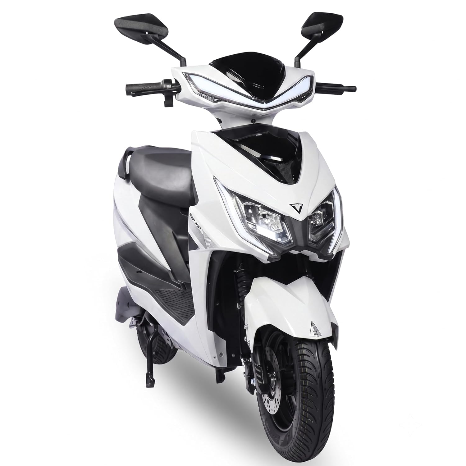ASAV NON RTO Lead Acid Battery Electric Scooter with Waterproof BLDC Hub Motor, Front Disc Brake's, Hydraulic Suspension, 90/90-12 Tubeless Tyres, Central Lock | Up to 80 KM Range Double Light | White-image-19