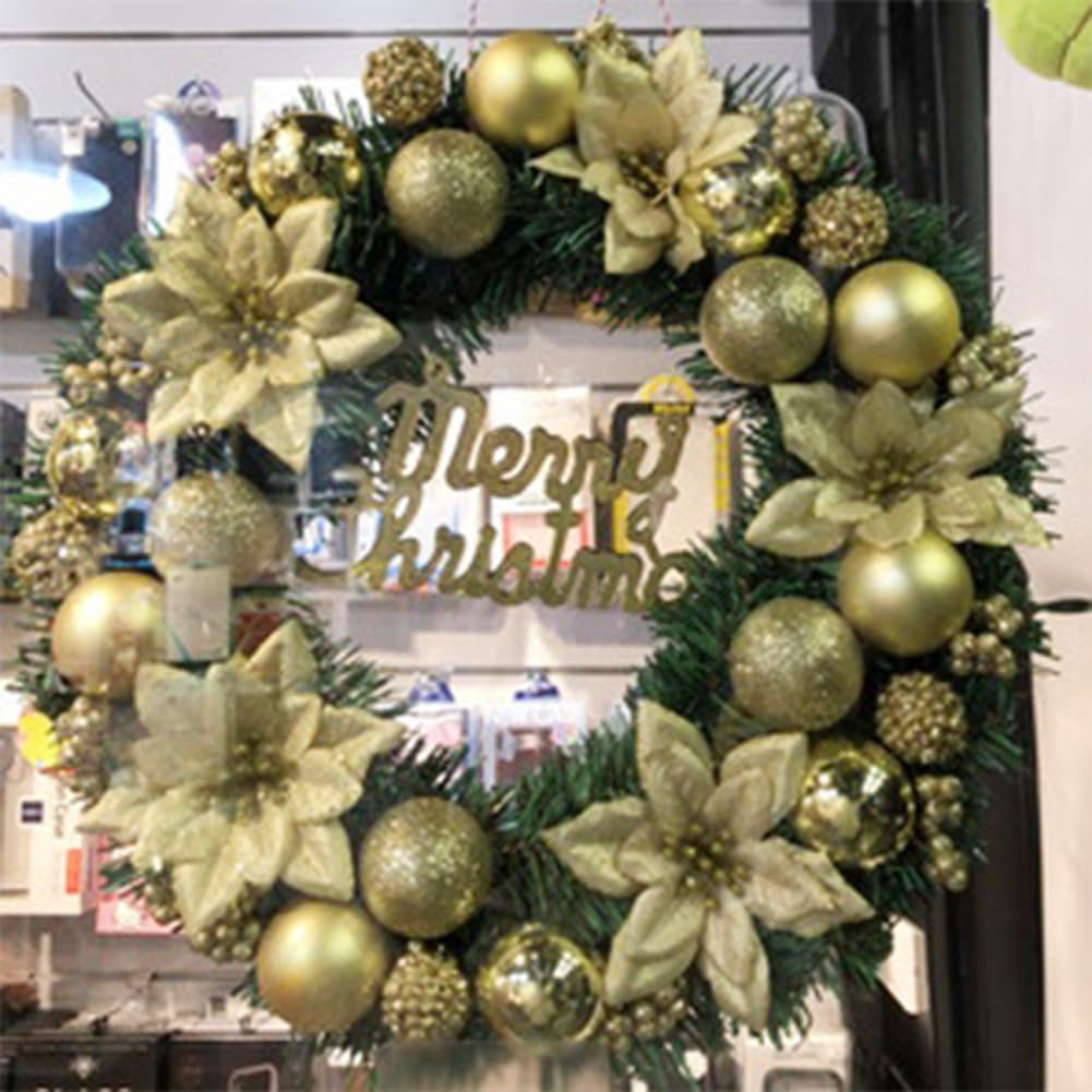 Adventskrans gemaakt van kunst- en textielmateriaal - CREME-GOLD