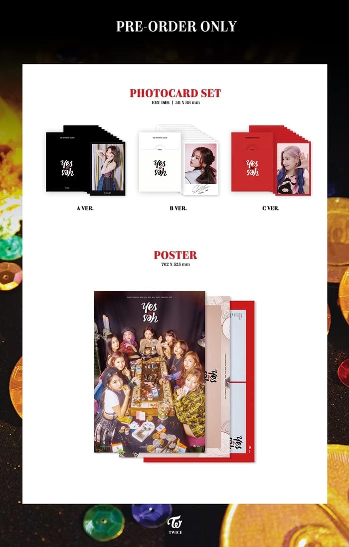 Twice Yes Or Yes 6th Mini Album 3 Version SET CD+PhotoBook+5p PhotoCard+1p Yes Or Yes Card+Tracking Sealed
