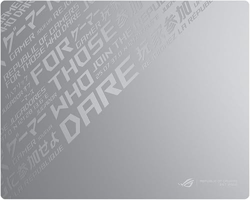 Miniatura 6 de ASUS ROG Moonstone Ace L - Alfombrilla de mouse para juegos de vidrio, superficie ultra suave, diseño que reduce el ruido, vidrio templado 9H,