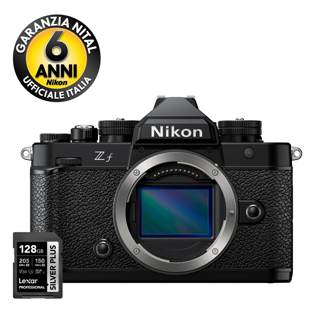 Nikon Zf + 24-70mm f/4 S + SDXC 128GB, Fotocamera Mirrorless, Full Frame, 24,5 MP, Monitor Angolazione Variabile [Nital V.I.P.: 6 anni di garanzia]