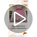 Image of RajasthaniKart Pure 100% Cotton Single Bed Sheet with 1 Pillow Cover (Bedsheet for Single Bed Cotton, Pink Floral)