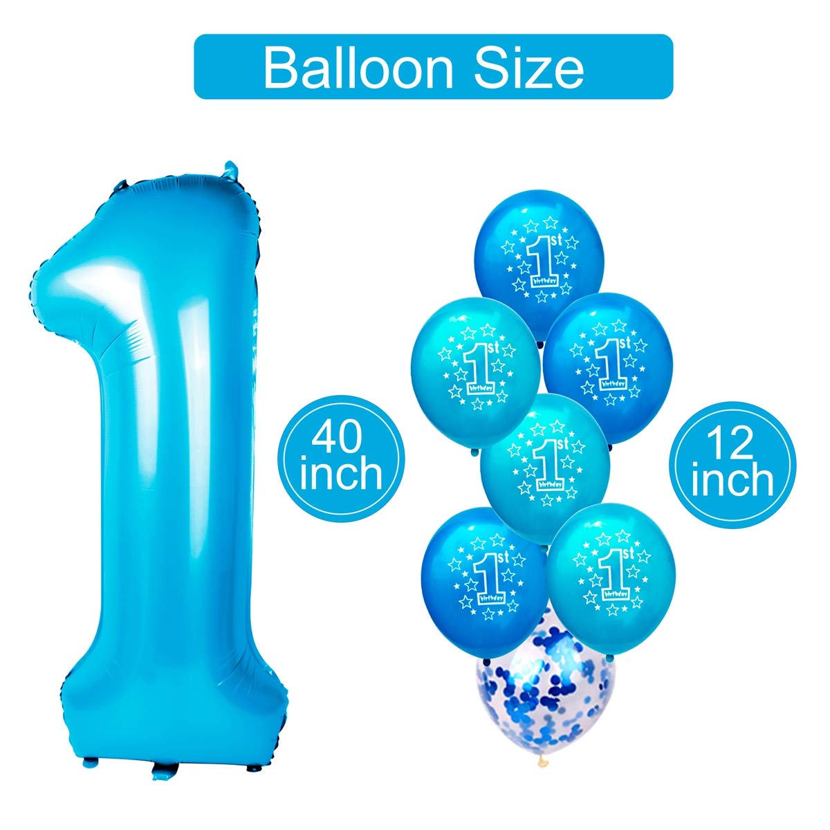 Buy QIFU 1st Birthday Boy Decorations Kit Baby Boy First Birthday