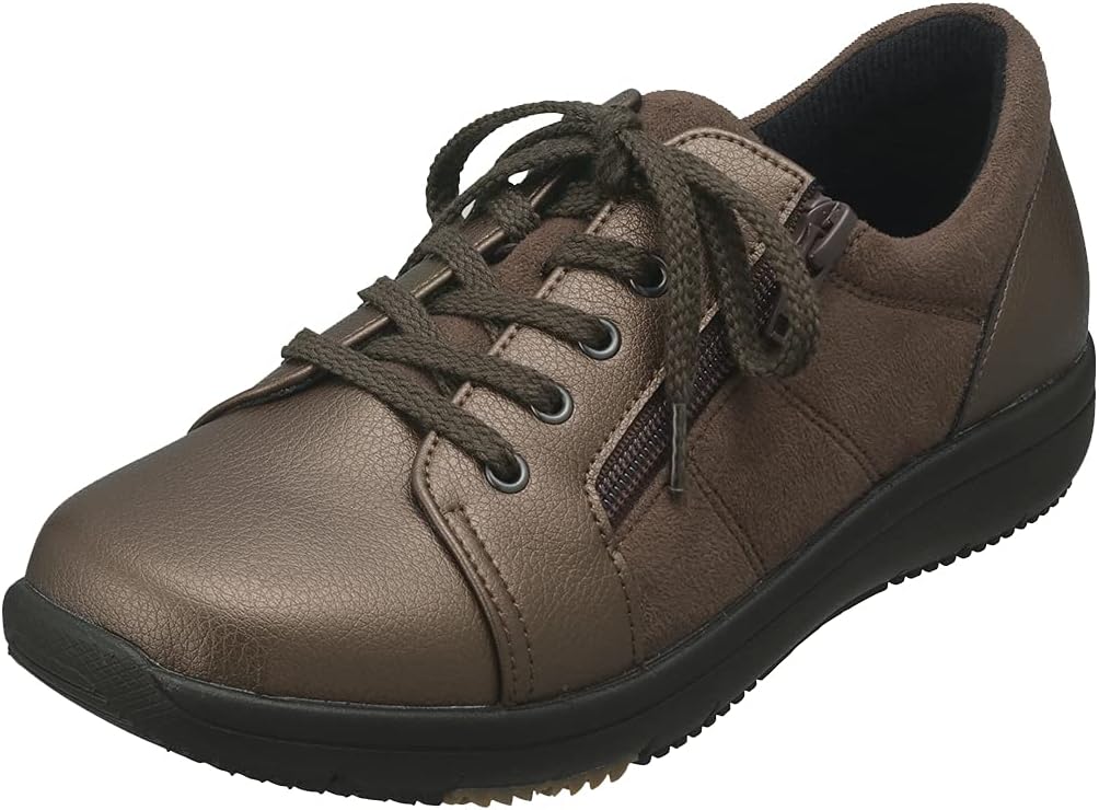 [パンジー] PS1398 スニーカー 4E レディース スエード調 メタリック