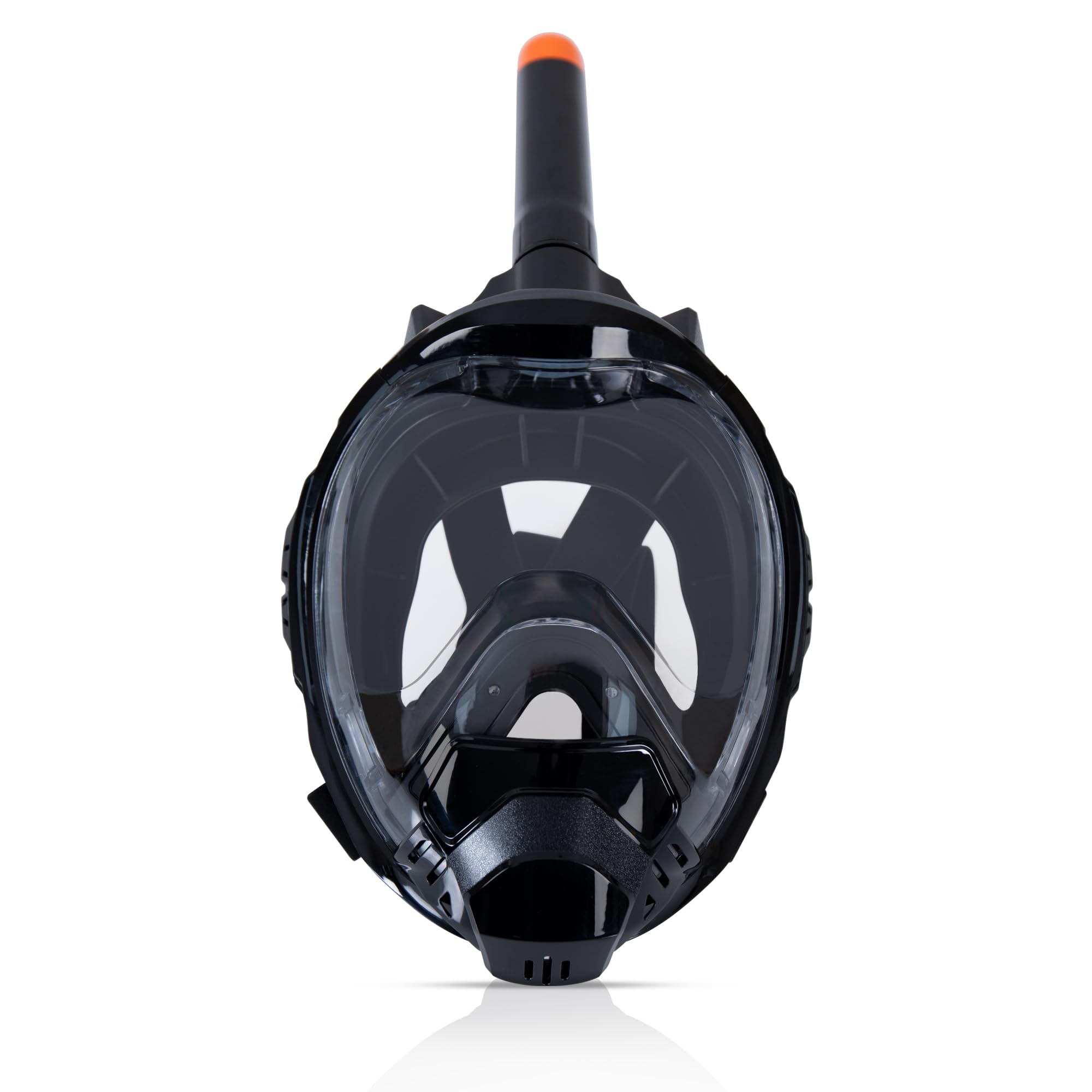 Two Bare Feet Full Face Snorkel Mask – Anti-Fog 180° View Snorkelling Mask with Detachable Camera Mount – Comfortable, Leak-Proof Design for Adults (M2035 (Black), S/M)