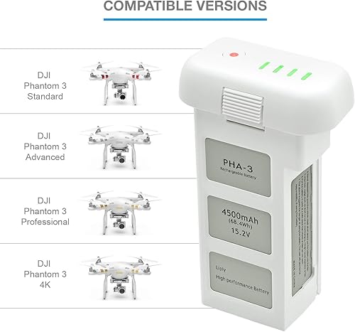 Miniatura 5 de ExpertPower New Phantom 3 - Batería de repuesto con bolsa de seguridad para almacenamiento de baterías, un paquete de batería de vuelo inteligente y