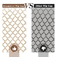 Vista 4 de Dreamlover Gorra de malla para peluca, gorras de pelo de peluca color nude para mujer, 3 piezas