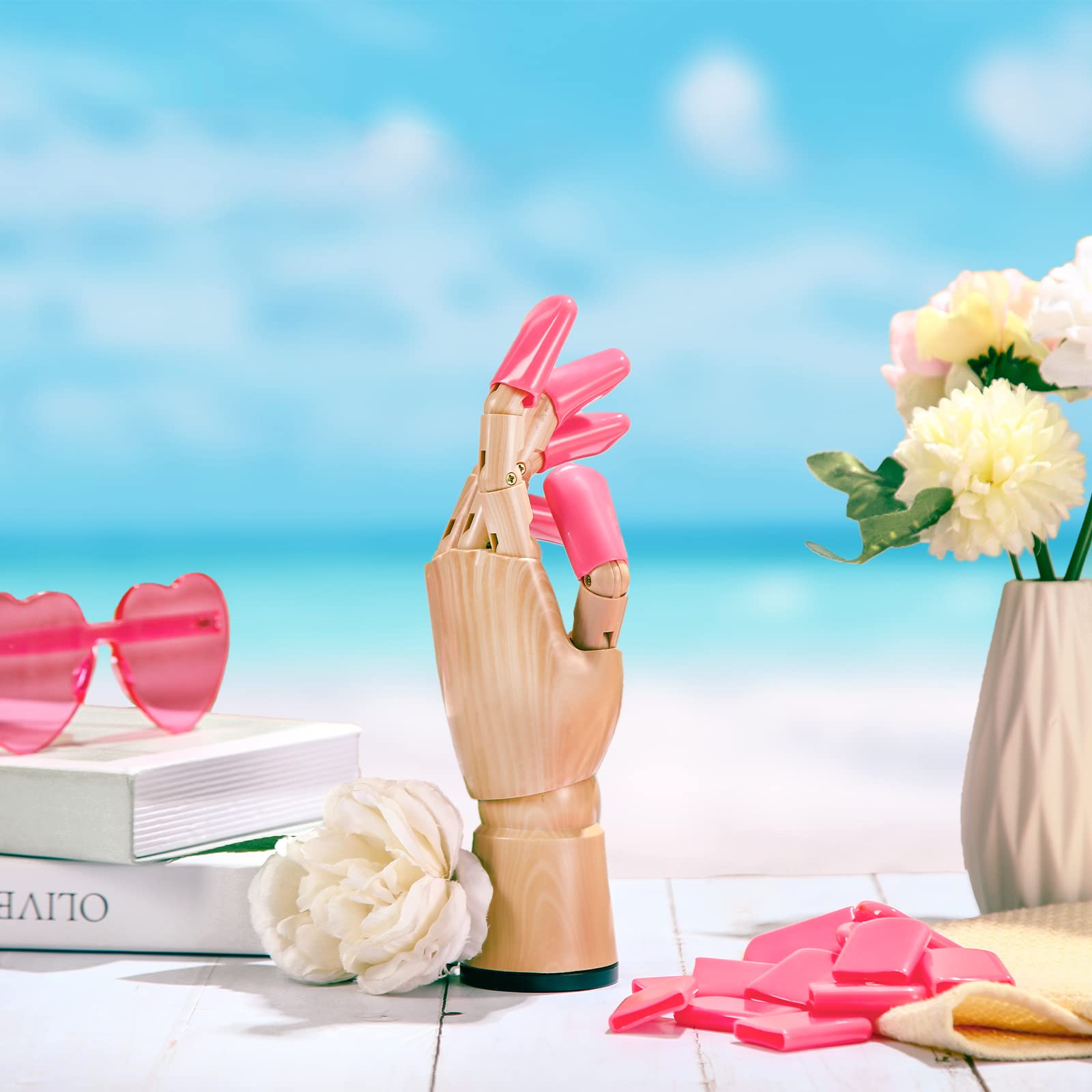 50 puntas de bronceado para dedos de protección UV, protector de uñas para dedos, cubiertas de uñas de PVC, para quitaesmalte de uñas, mangas de dedos para camas de bronceado rayos UV, color rosa