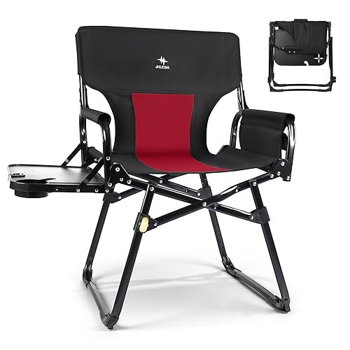 Heavy-Duty Camping Director’s Chair with Side Table, 400lb Capacity, 600D