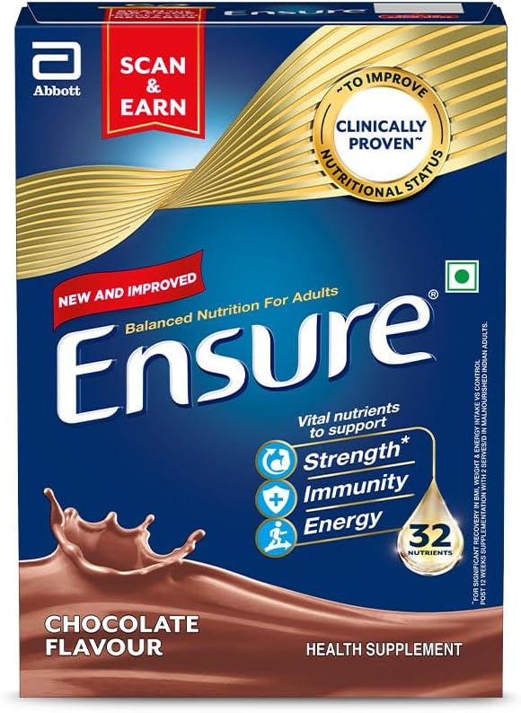 Ensure No 1 Nutritional Supplement Drink in the world|32 nutrients High Protein,Calcium,Vit D|Chocolate 375g