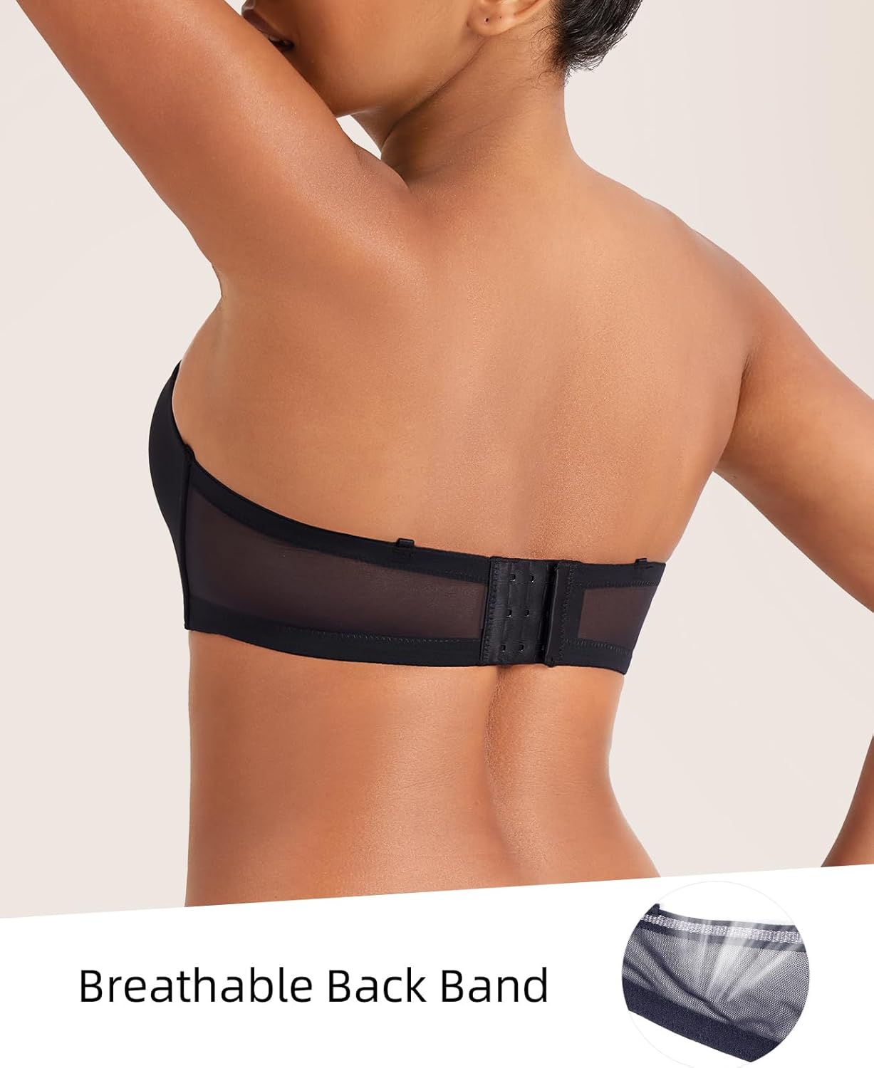 Women's Strapless Bra Push Up Padded Non Slip Underwire Plunge Bras Seamless - Image 3